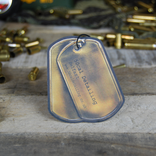 50cal Detailing Dog tag paper hanging air freshener back